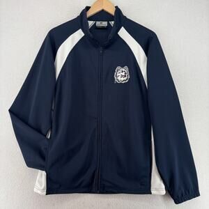 UCONN Jacket Mens L Huskies University Connecticut CT College Full Zip Blue VTG